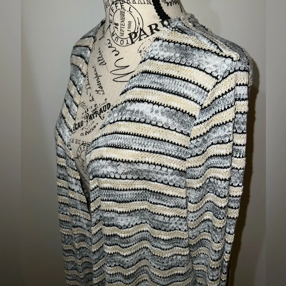 Ruby Rd. Women's Striped Duster Cardigan/Size Large - Picture 4 of 12